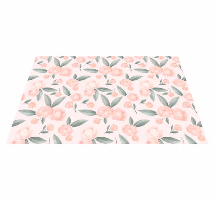 Rosa blommor matta design - Tenstickers