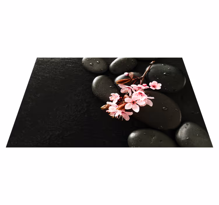 Zen stenar blommiga Vinylmatta natur - Tenstickers