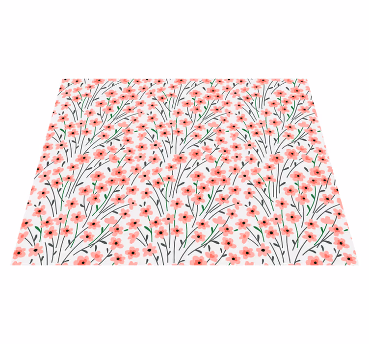 Blommig blomma design Vinylmatta blommor och växter - Tenstickers