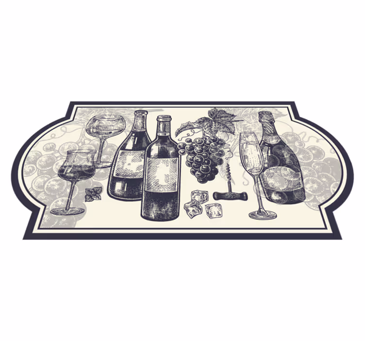 Flaskor vin kök vinyl matta - Tenstickers