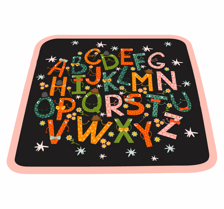 Svart starry vinyl alfabet matta - Tenstickers