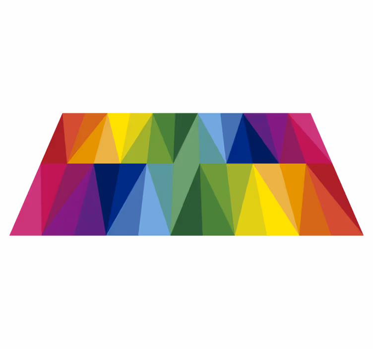 Regnbåge trianglar geometriska vinylmattor - Tenstickers