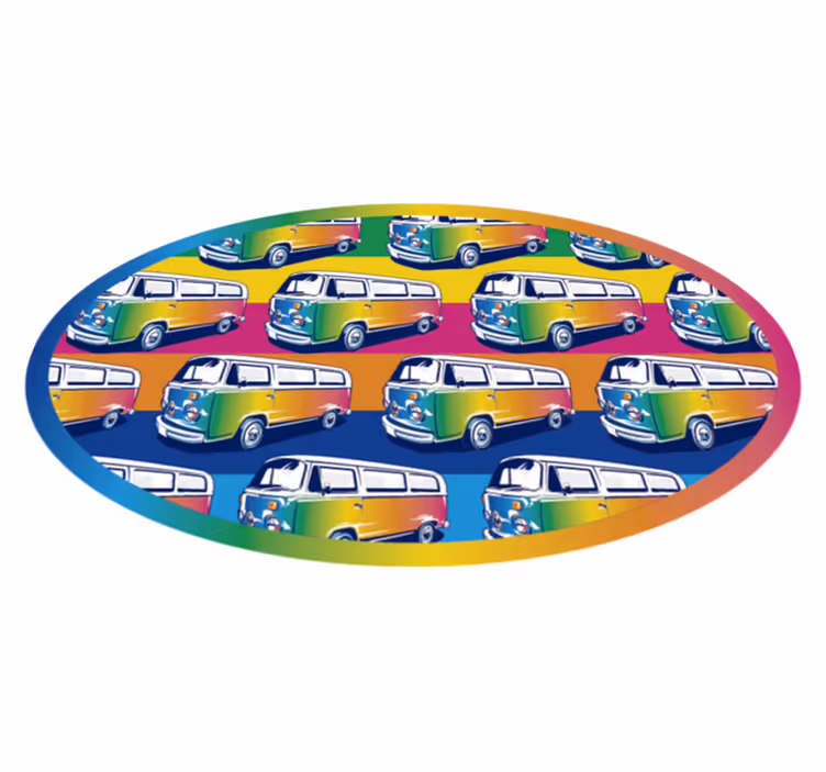 Retro fordonsparad Andra Vinylmattor - Tenstickers