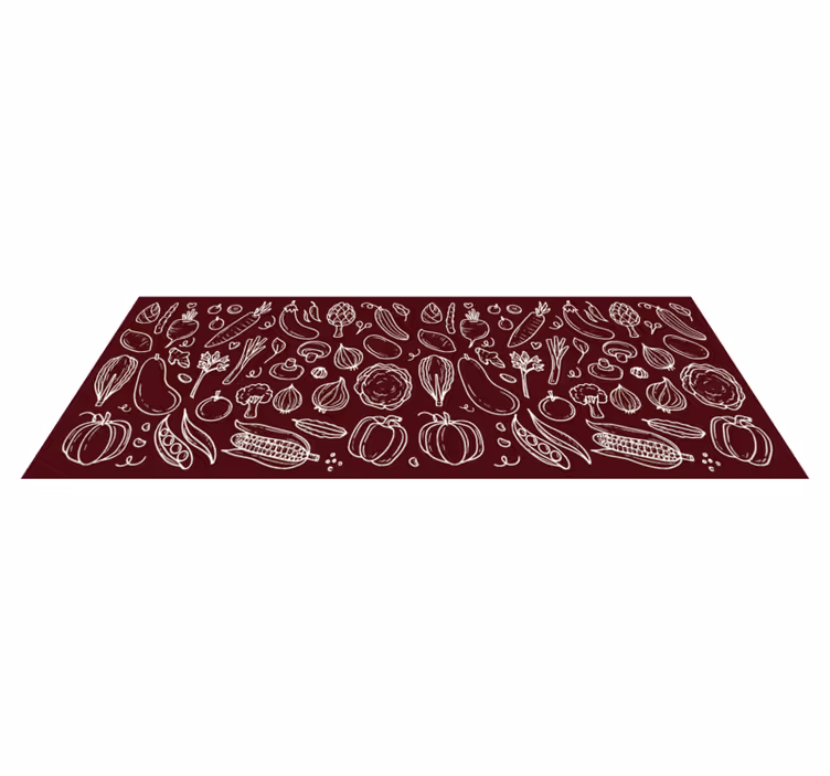 Röd mat täckt kök vinyl matta - Tenstickers
