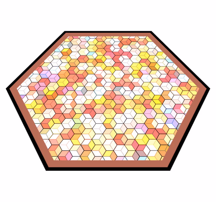 Hexagonalt spektrum Vinylmatta geometrisk - Tenstickers