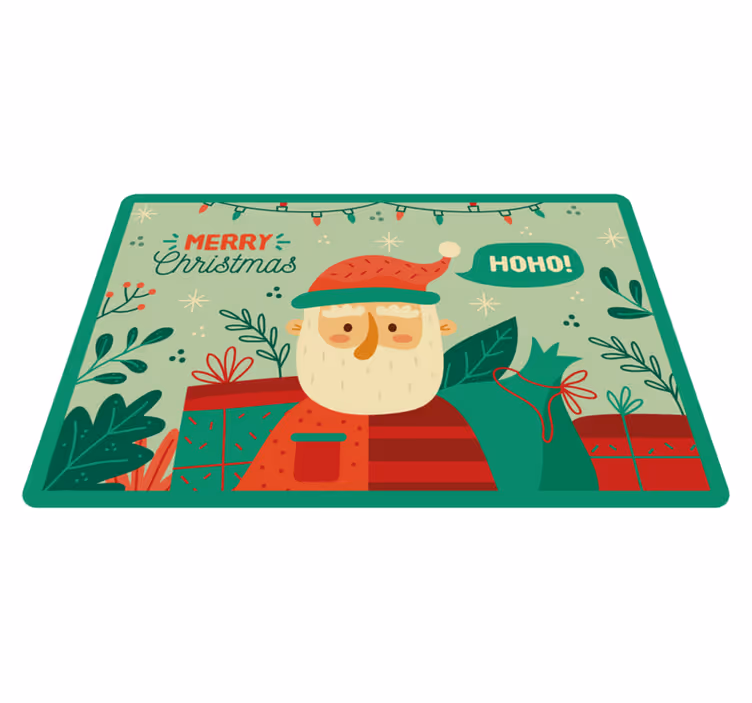 Festlig santa illustration Vinylmatta Jul - Tenstickers