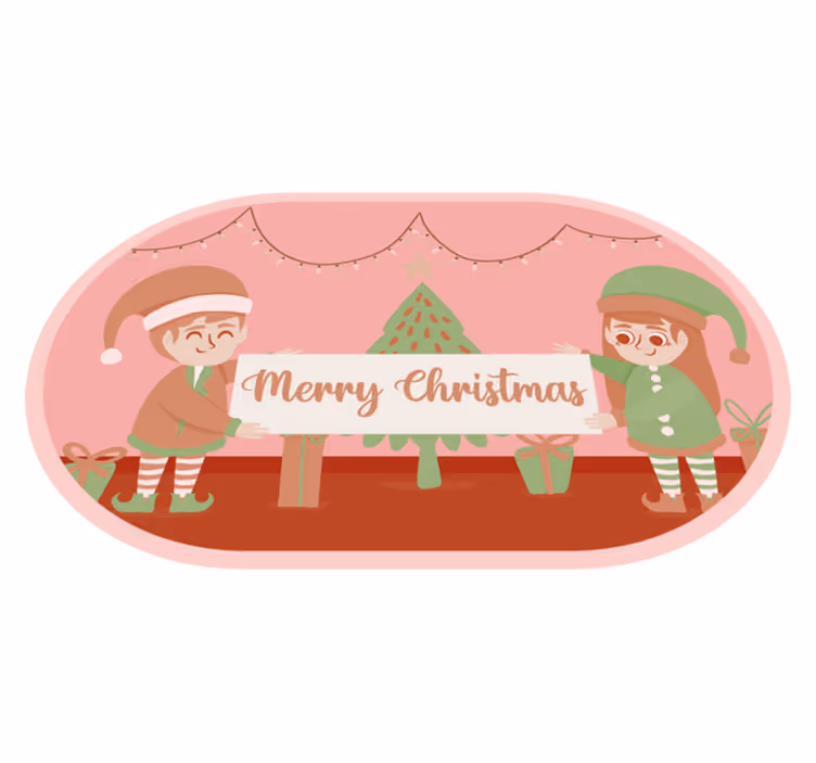 Festlig tomte scen Vinylmatta Jul - Tenstickers