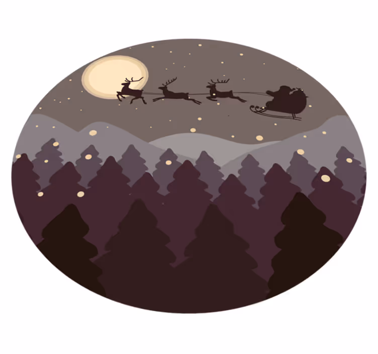Santa och släde julgranmatta - Tenstickers