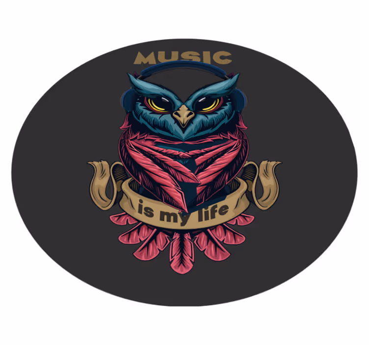Uggla musik emblem Vinylmatta Ungdom - Tenstickers