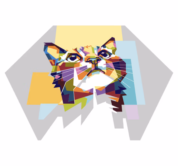Färgglada katt hoppas djur matta - Tenstickers