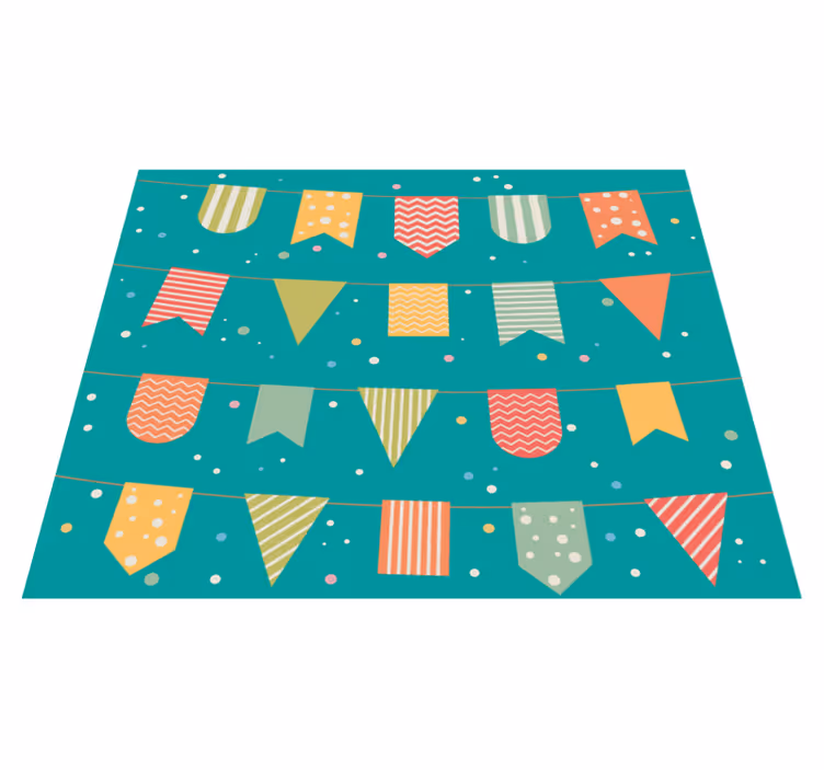 Festlig bunting Vinylmatta Barn - Tenstickers