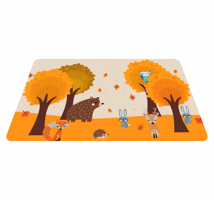 Söta vilda djur djurmatta - Tenstickers