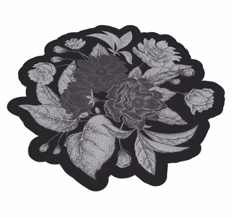 Orientaliska blommor vinyl matta - Tenstickers