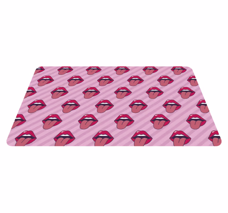 Rosa tunga och läppar teen vinylmatta - Tenstickers