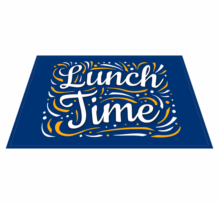 Lunchtiden snurrar Vinylmattor med fraser - Tenstickers