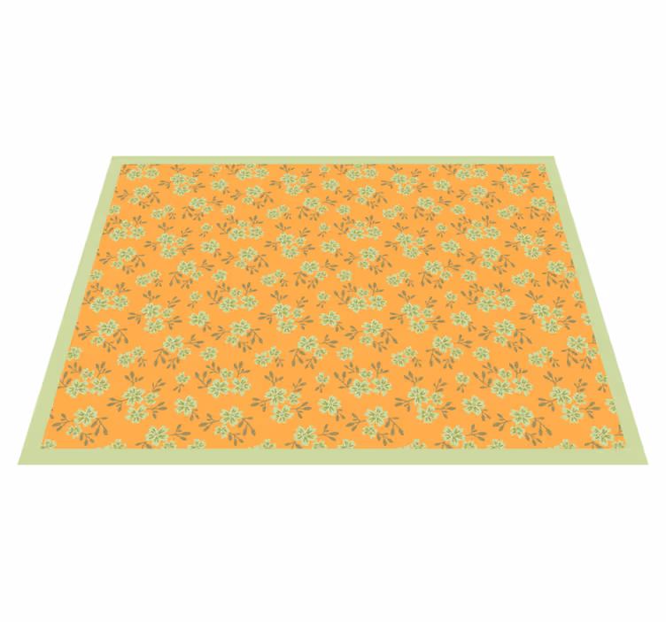 Vintage blommor gul färg blommor matta - Tenstickers