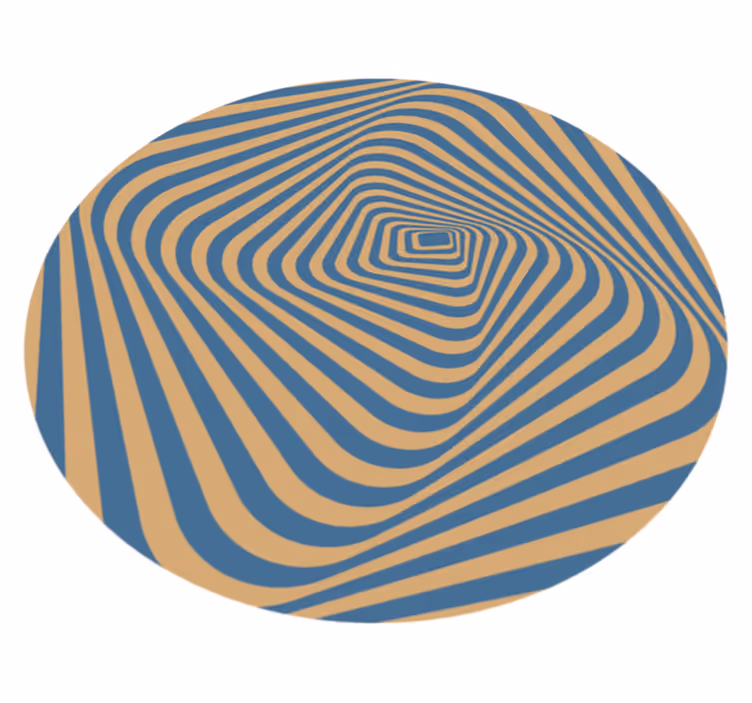 Trippy blå linjer modern matta - Tenstickers