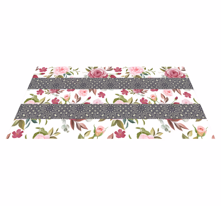 Blommig löpare Vinylmatta blommor och växter - Tenstickers