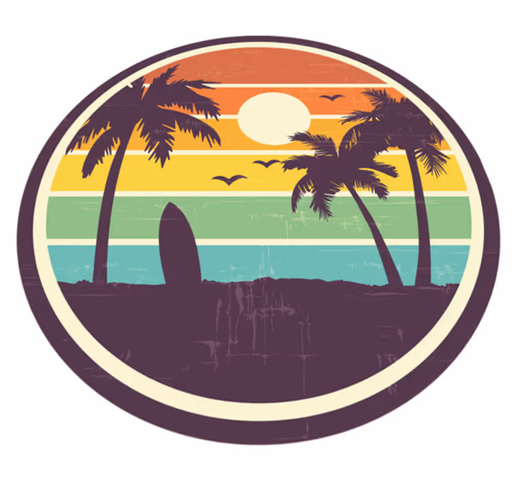 Retro strand vintage matta för vardagsrum - Tenstickers