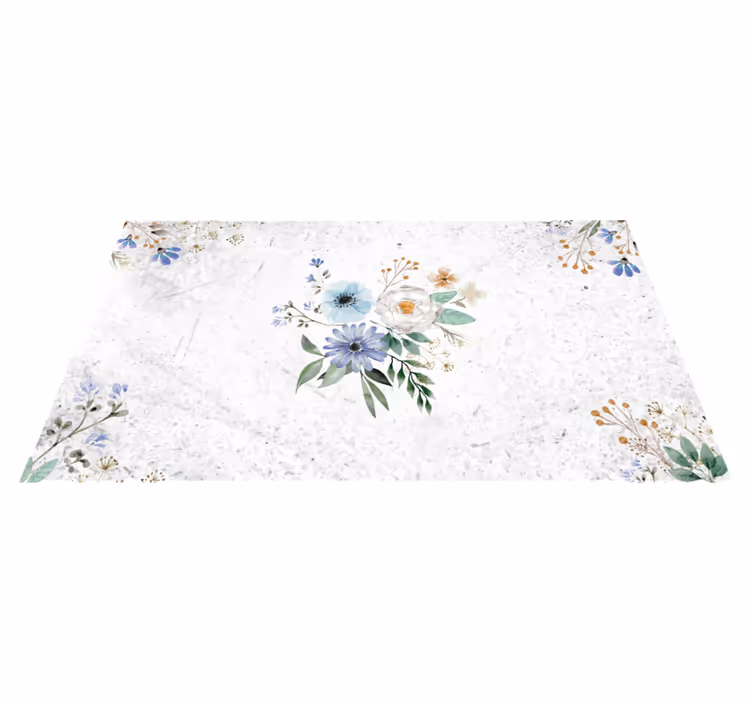 Retro blommor vinyl matta för kök - Tenstickers