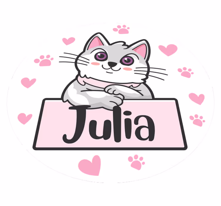 Anpassad katt Vinylmatta namn - Tenstickers