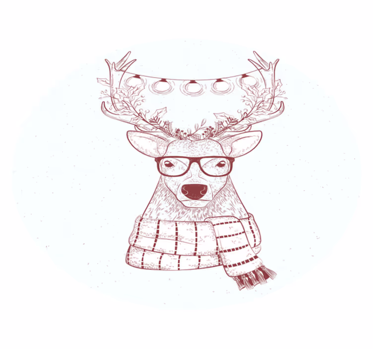Festlig ren illustration Vinylmatta Jul - Tenstickers