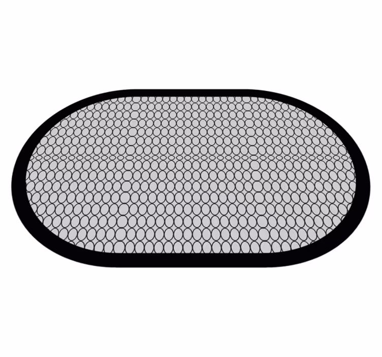 Grå oval minimal vinylmatta - Tenstickers