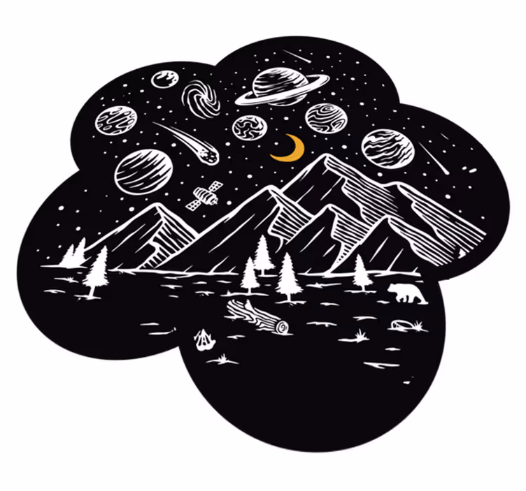 Rymdäventyrsscen Vinylmatta spel - Tenstickers
