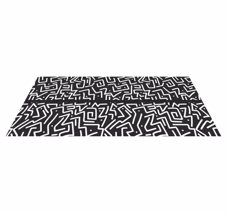 Abstrakt labyrint Vinylmatta geometrisk - Tenstickers