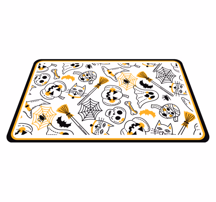 Små tecknade figurer halloween matta - Tenstickers