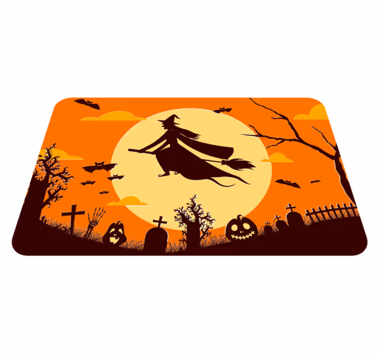 Spöklik halloween siluett Vinylmatta Halloween - Tenstickers