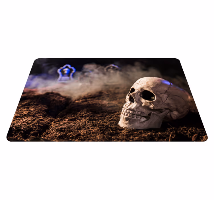Läskig skalle Vinylmatta Halloween - Tenstickers