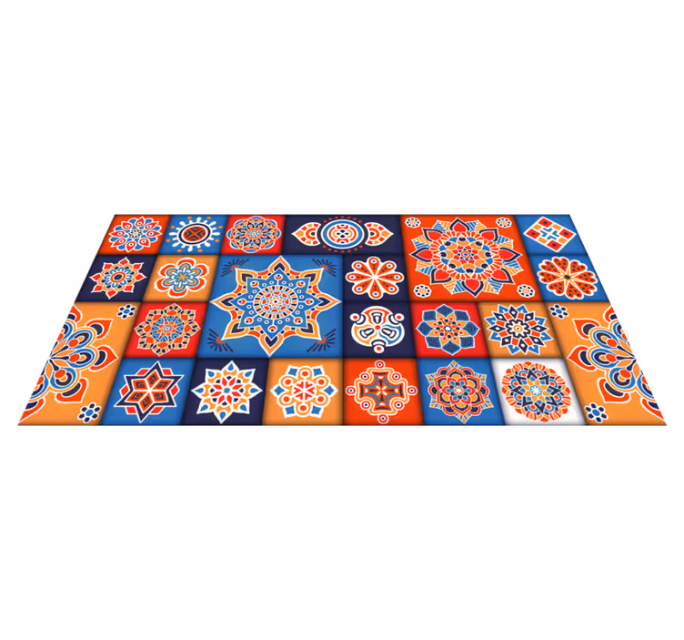 Färgglada blommor kakel kök vinyl matta kakel - Tenstickers