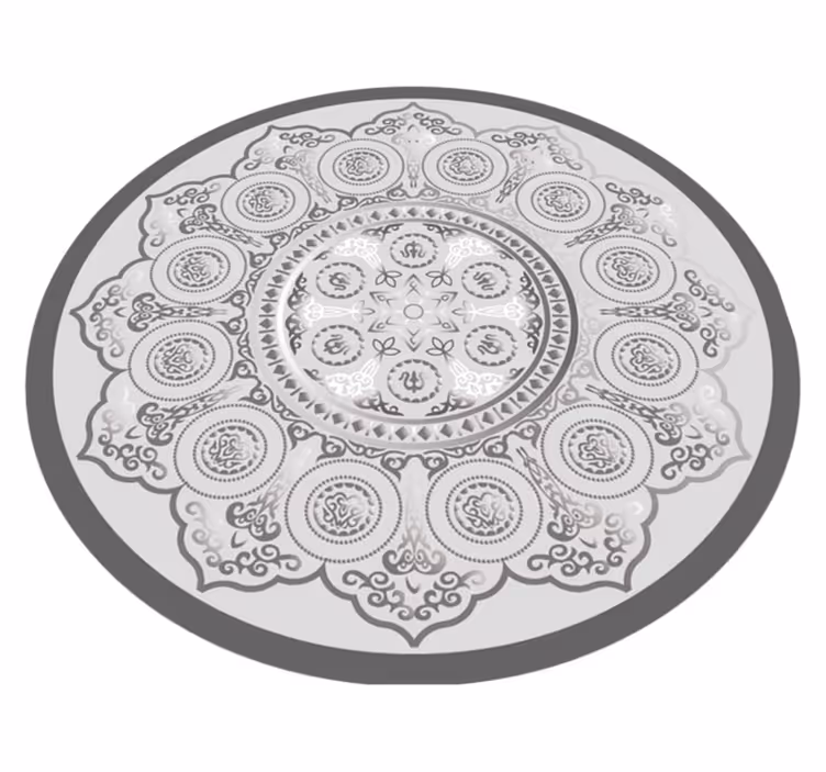 Grå mandala mönster mandala vinyl matta - Tenstickers
