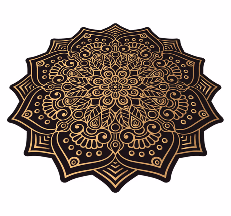Gyllene mandala vinylmatta - Tenstickers