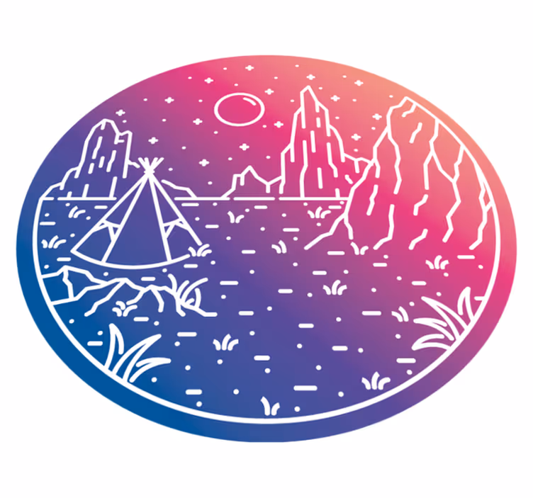 Camping nattscen Vinylmatta natur - Tenstickers