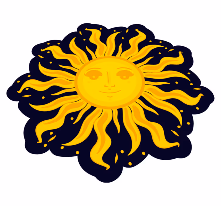Boho sun etnisk vinylmatta - Tenstickers