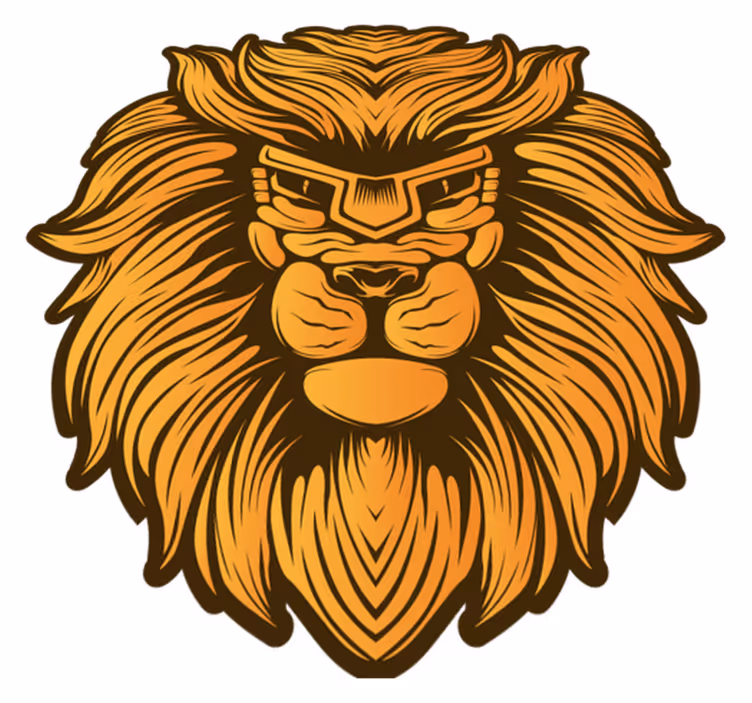 Boho lejon djur vinyl matta - Tenstickers