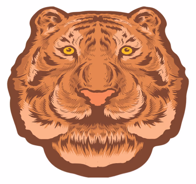 Tiger emblem djur vinyl matta - Tenstickers