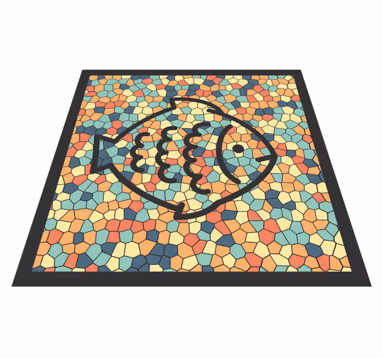 Mosaik fisk mönster Vinylmatta Mosaik - Tenstickers