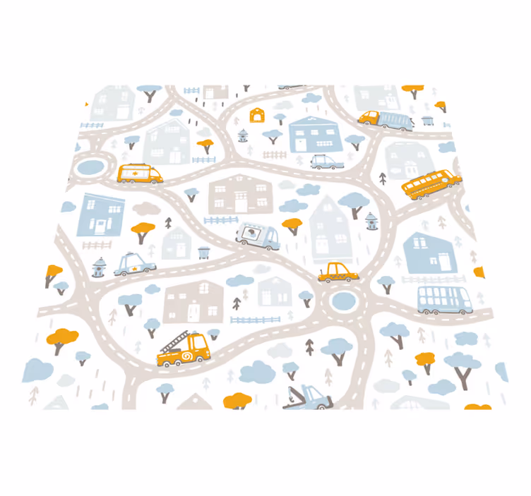 Stadstrafiklek Vinylmatta vägar - Tenstickers