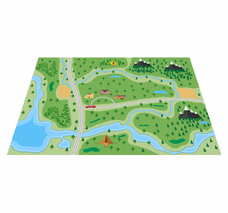 Bergsvägkarta vägmatta - Tenstickers
