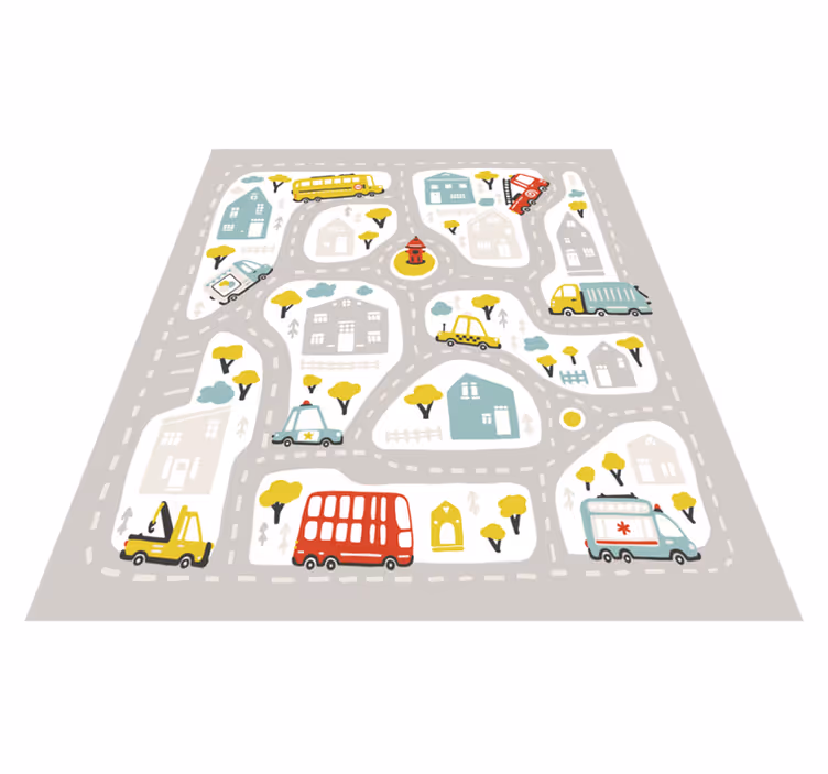 Stadsvägskarta väg vinyl matta - Tenstickers