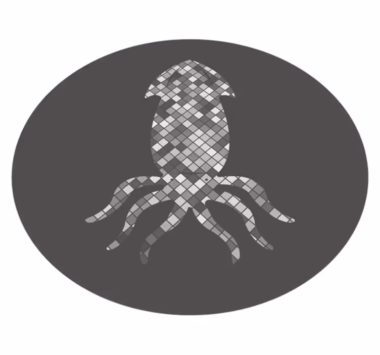 Mosaik bläckfisk siluett Vinylmatta kakeleffekt - Tenstickers