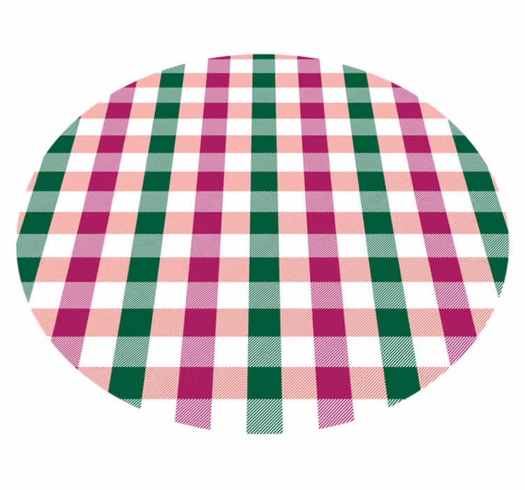 Rutigt cirkulärt mönster Vinlymatta randiga - Tenstickers