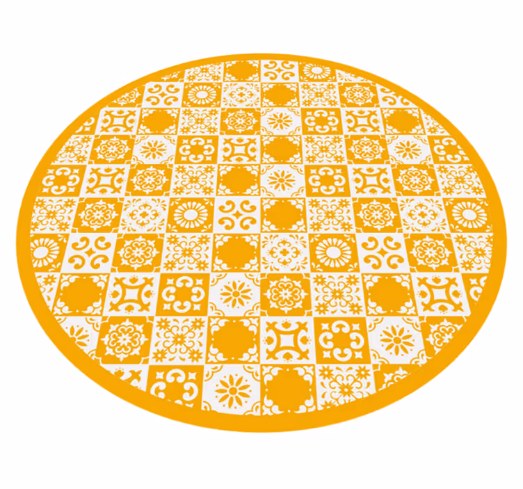 Utsmyckad cirkulär mosaik Vinylmatta kakeleffekt - Tenstickers
