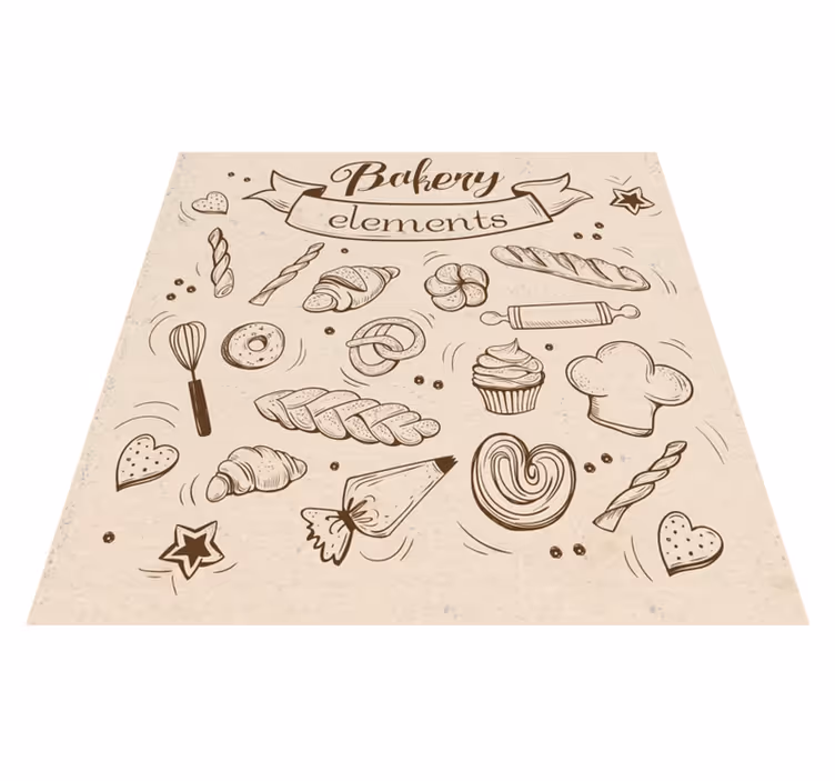 Bageri tema illustration Andra Vinylmattor - Tenstickers