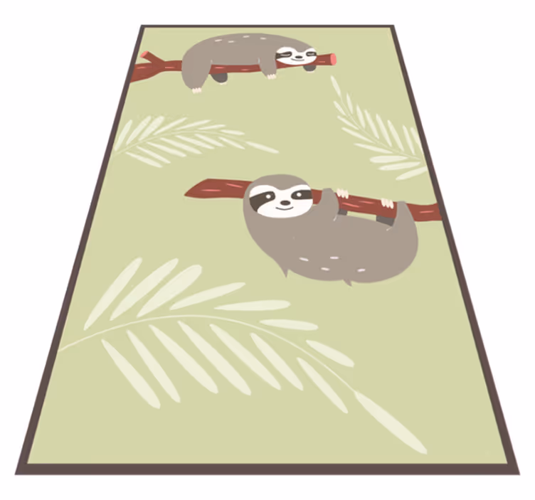 Avslappnad sloth djurmatta ritad - Tenstickers