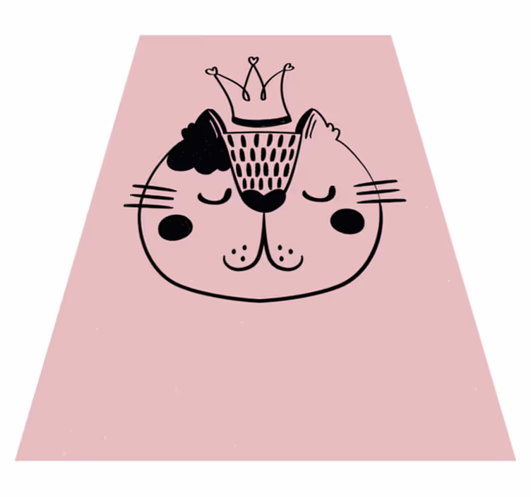 Krönad katt illustration Vinylmatta djur - Tenstickers