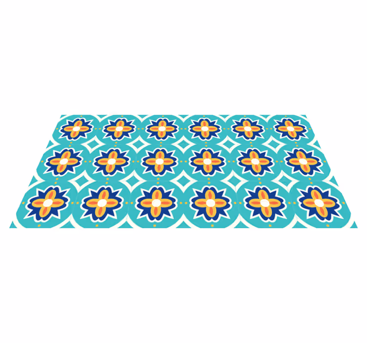 Tourquise texturerade mosaik golvplattor - Tenstickers